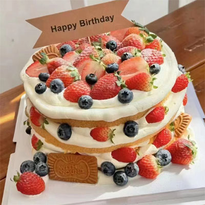send strawberry & blueberry cake to Jiaxing