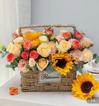 send Chinese flower basket Zibo