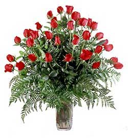 send Red Rose In Vase to china