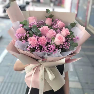 send 10 pink roses to guangzhou