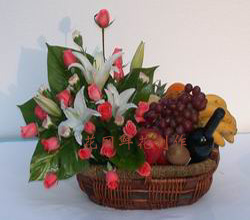 send flower&fruit basket to  
