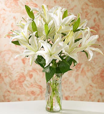 send lilies in Vase china