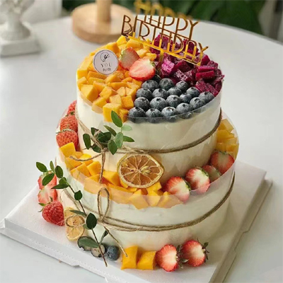 send two layer fruit cake 