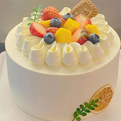 send cream fruits cake 