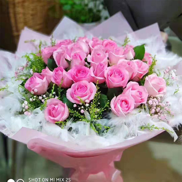 send 24 pink roses to china
