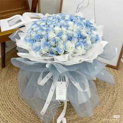 send blue gradient rose to china