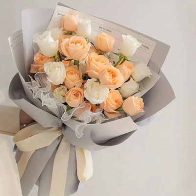 send  white & champagne flowers to  beijing