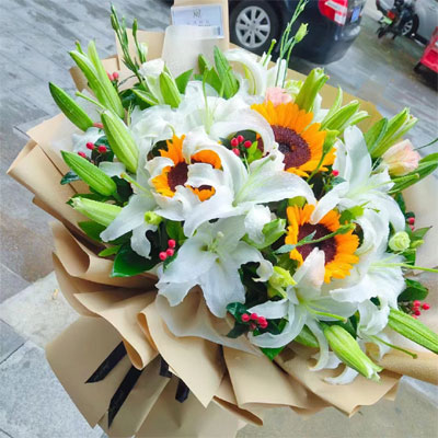send lilies & sunflowers shenzhen